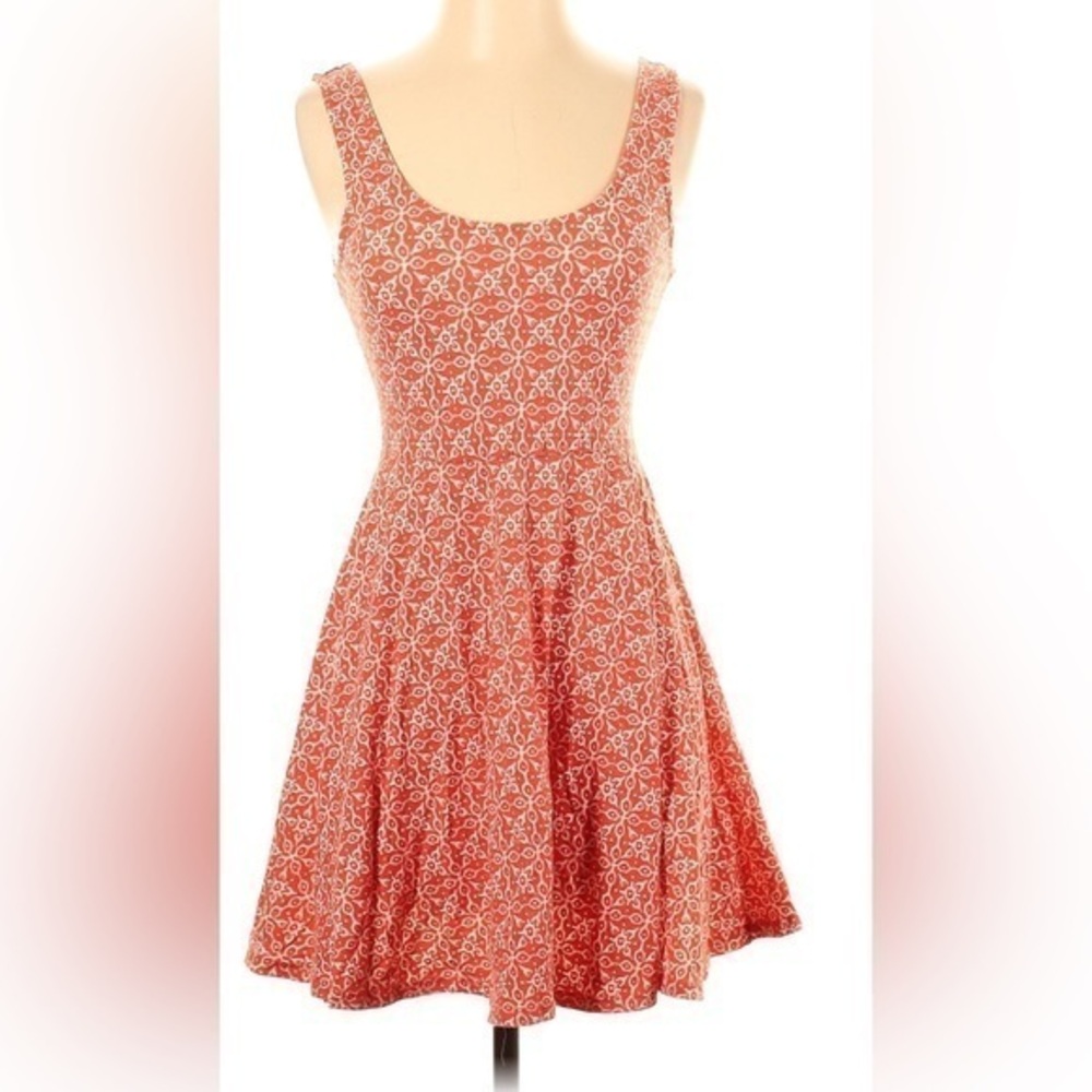 Ecote orange white mini dress size medium